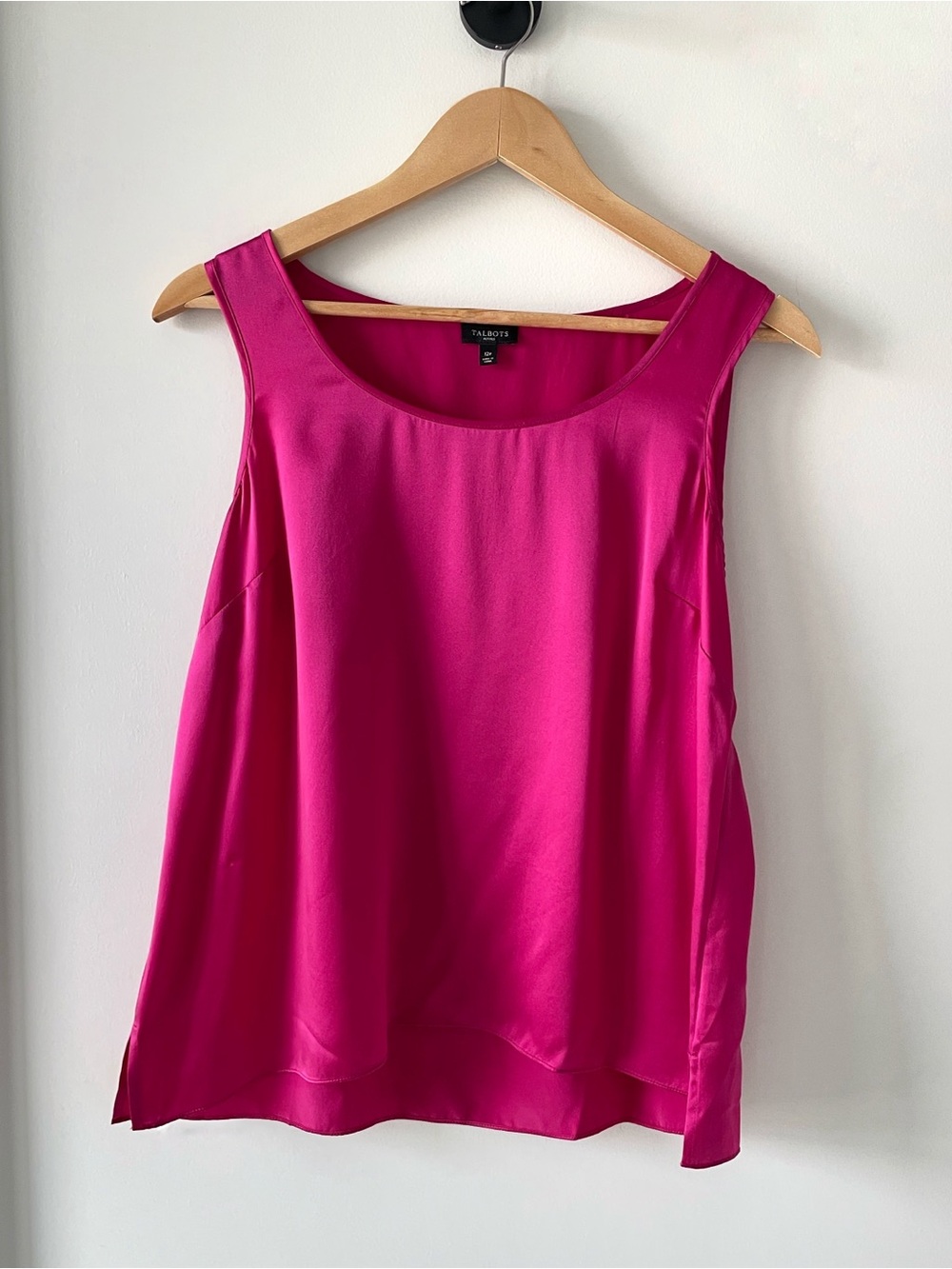 Talbots 100% Silk Magenta Tank Top 12P Jewel Tone Sleeveless Blouse